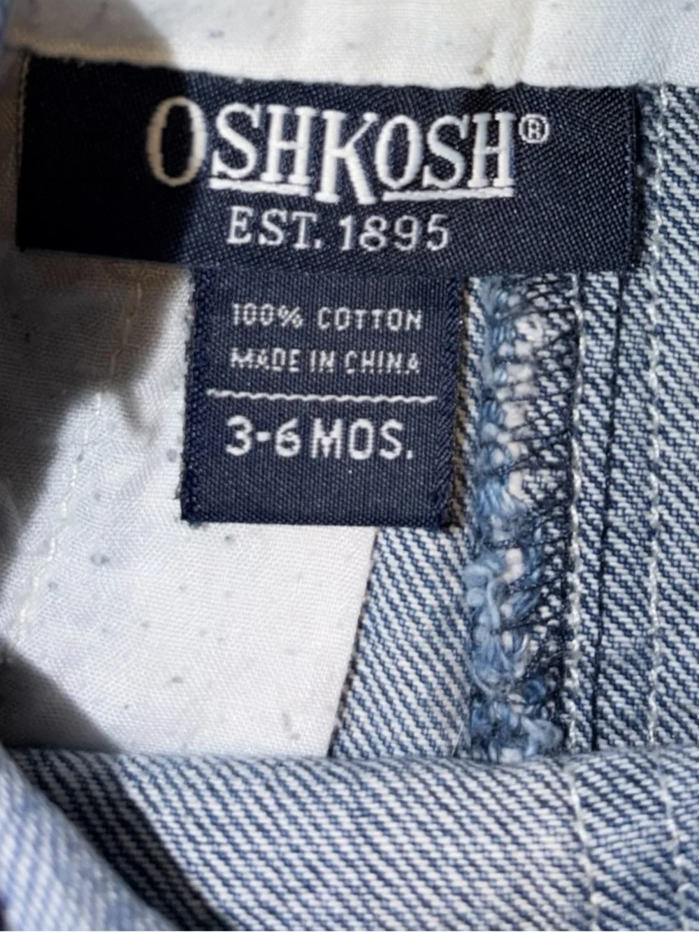 Vintage OshKosh B’gosh Denim Shortalls Overalls 3-6M Baby Carpenter 90s 8428005